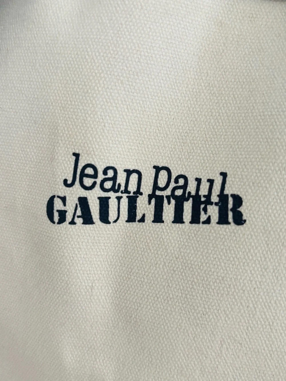 Jean Paul Gaultier White and Navy Striped Canvas Duffel